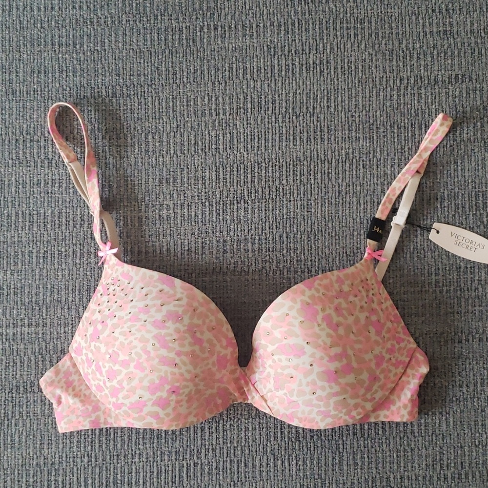 VS rhinestone studded push-up bra